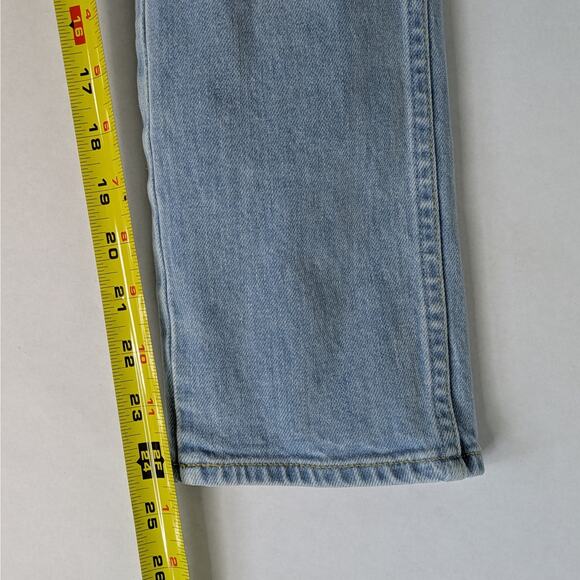 Amo Jeans Chelsea Crop Womens 26 Blue Straight Leg High Rise Distress Light Wash - Picture 9 of 11